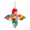 Small Millefiori Cross 35mm Pointed Pastel Flowers