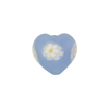 Blue Opalescent Daisy Heart 12mm Murano Glass