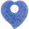 Millefiori Flat Heart Pendant 45mm Blue Lace, Murano Glass