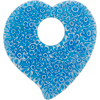 Millefiori Flat Heart Pendant 45mm Aqua Lace, Murano Glass