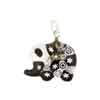 Murano Glass Millefiori Elephant Pendant Black