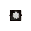 Venetian Glass Daisy Bead, 14mm Square, Black White Daisy