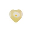 Yellow Opalescent Daisy Heart 12mm Murano Glass 