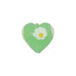 Authentic Murano Glass Heart Bead Green Millefiori Daisy 13mm 