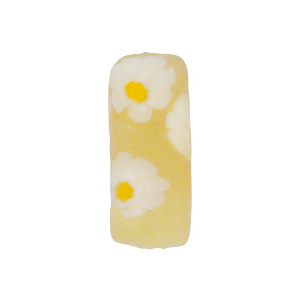 Yellow Margherita (Daisy) Millefiori Tube 17mm 