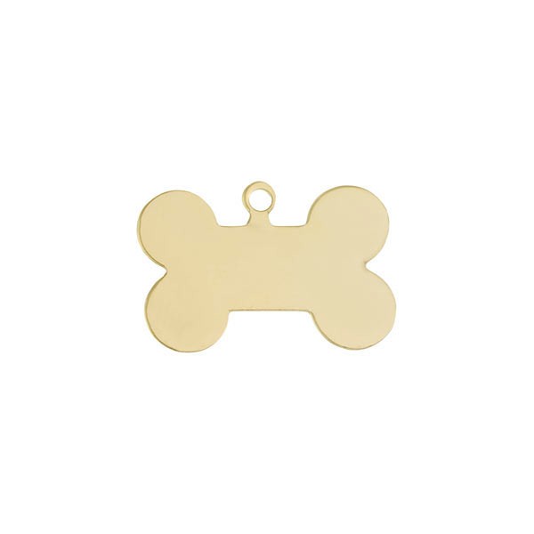Brass Stamping Blank, Bone, 20mm x 14mm 