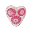 Millefiori Heart Silver 20mm Rubino Flowers 