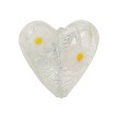 Yellow Daisy Millefiori Heart Silver 20mm Flowers Venetian Bead 
