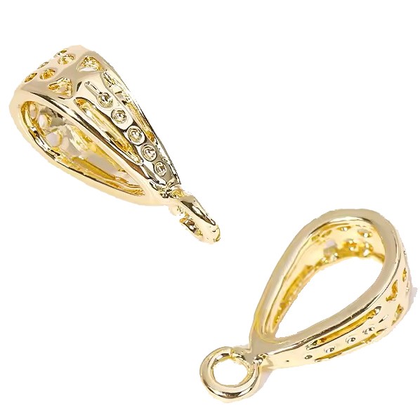 Brass Pendant Bail, Gold Plated 